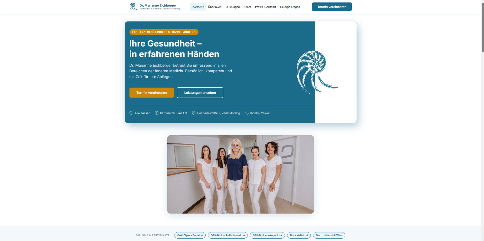 Startseite der Ordination Dr. Marianne Eichberger, Fachärztin für Innere Medizin in Mödling